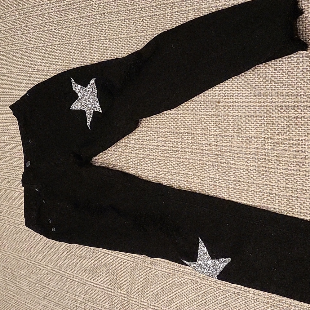 Carmar Los Angeles size 26 Black Pants with Silver Sparkling  stars